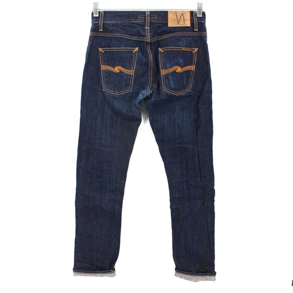 Nudie Jeans Grim Tim Selvage Denim Organic Cotton Slim Straight Leg 30 red line - Picture 3 of 7